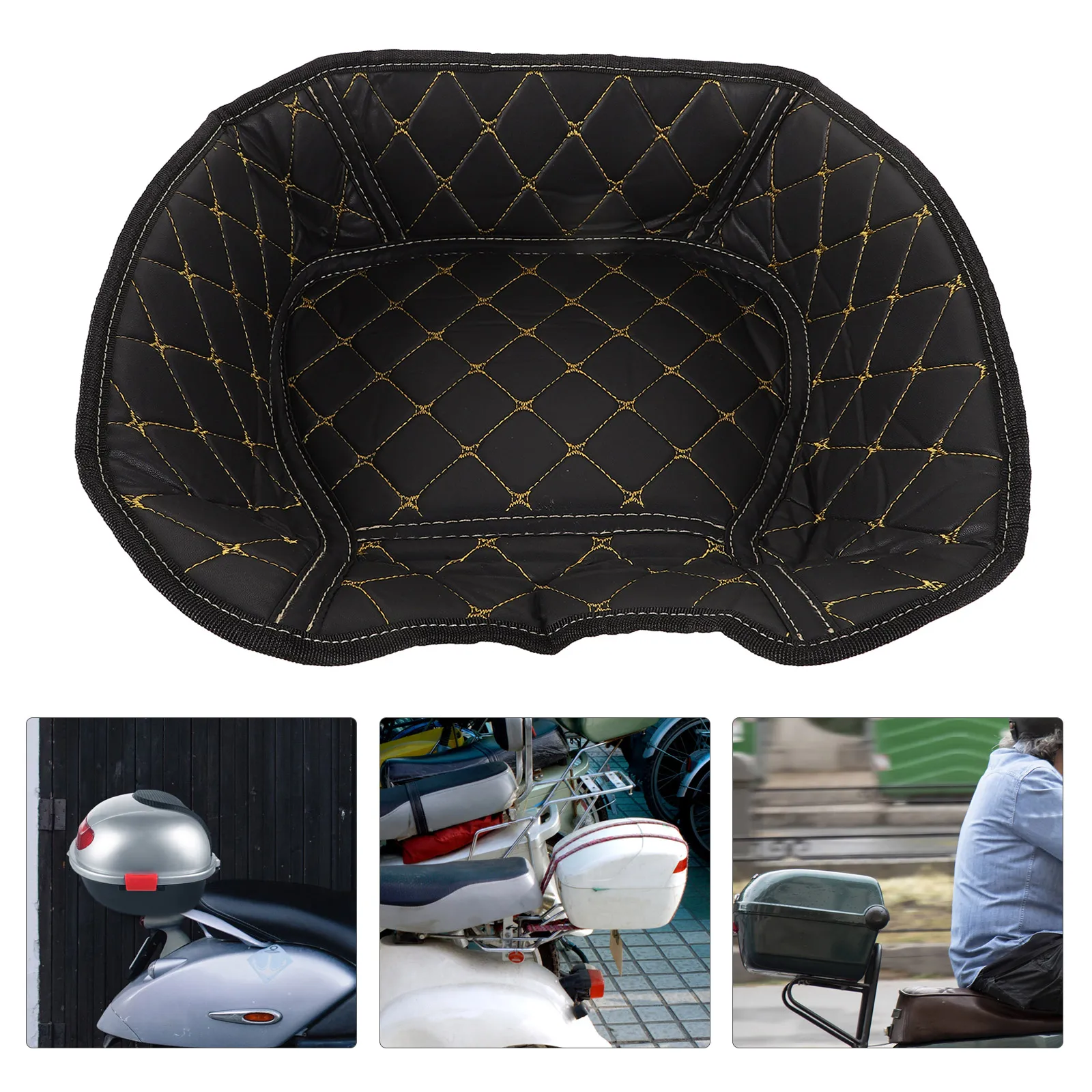 

Universal Motorcycle Scooter Tail Box Inner Liner Pad Bottom Protector Cushion Durable Pu Lining Easy Install Stylish Design For