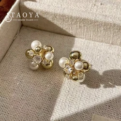 New Design Zircon Flower Ball Metal Earrings Elegant Accessories For Womens and Girls at Christmas Parties 2024 Fashion Jewelry