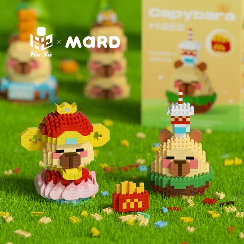 Kawaii Capybara Micro Bouwstenen Cartoon Capibara Dier Kunststoffen Baksteen Gemonteerd Figuur Model Speelgoed voor Kinderen Kerstcadeau