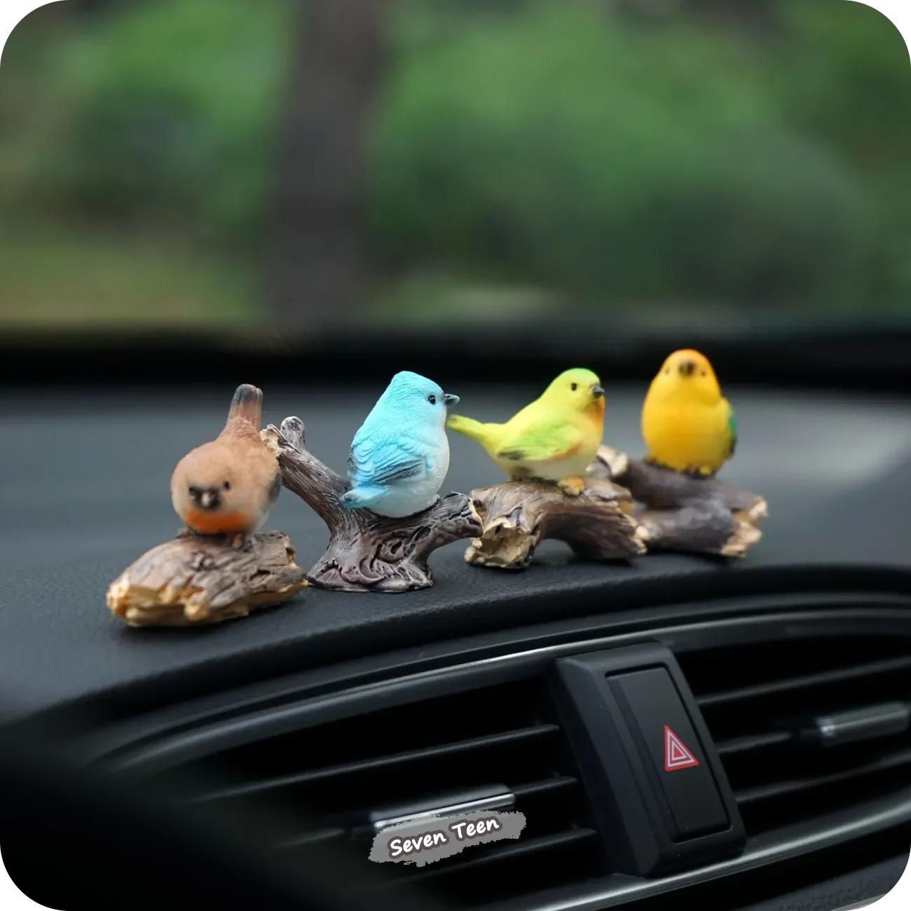 4pcs Chirping Birds Mini Car Decor Micro Ornament Cute Animal Window Monitor Desktop Decor Car Console Mini Decoration