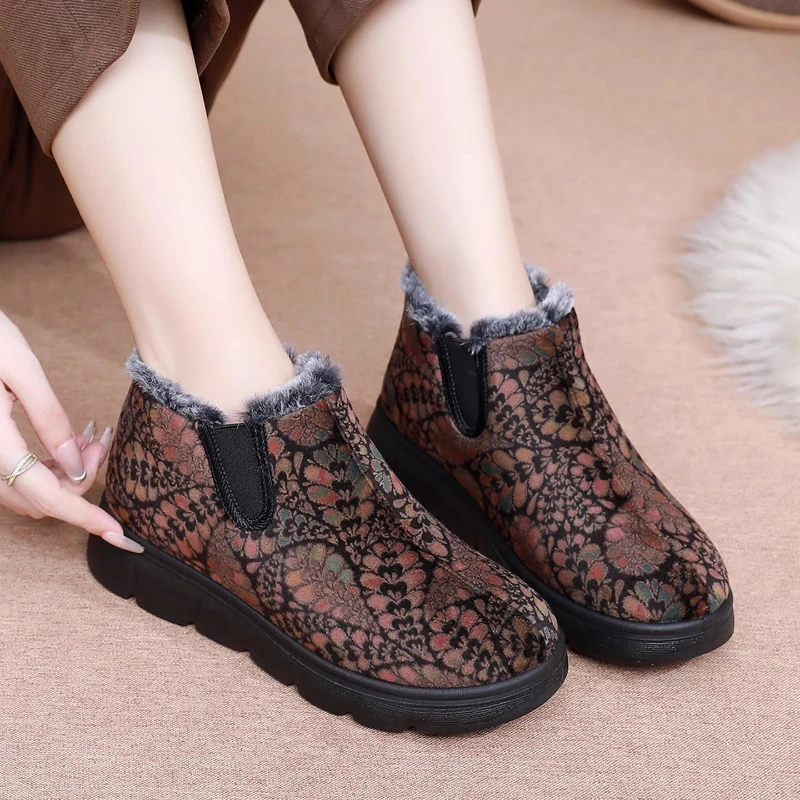 

Хлопковая обувь. Новинка 2024, женская хлопковая обувь. Зимние толстые теплые хлопковые ботинки. Нескользящая уличная женская обувь. Zapatos De Mujer.