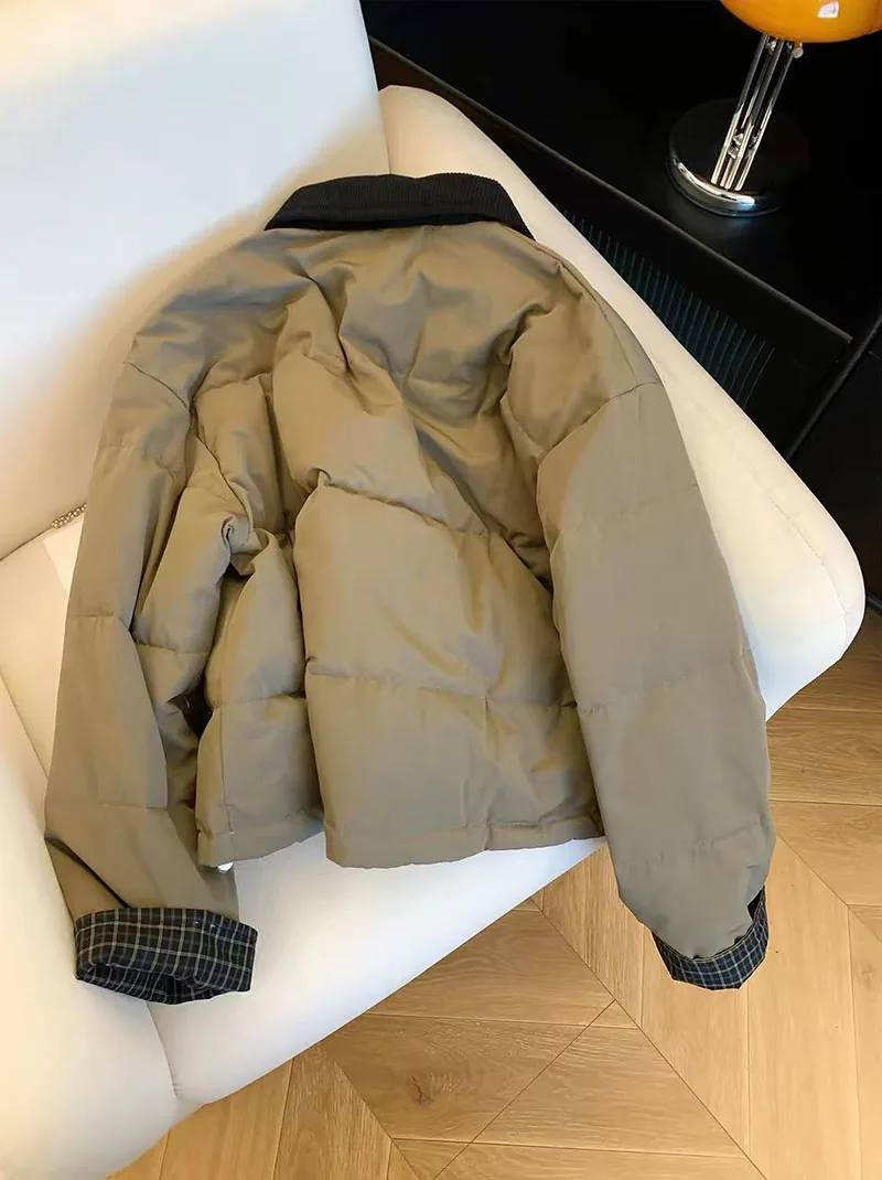 Winter Warm Puffer Jacket for Women Y2K Korean Loose Patchwork Thick Coats Harajuku Preppy All Match Puffer Outerwear Mujer