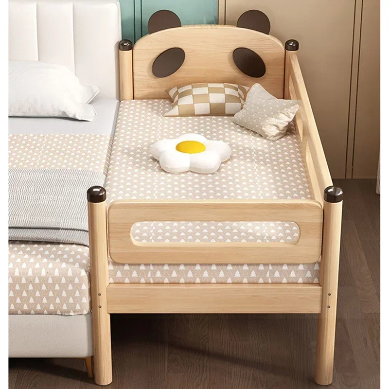Customizable Simple Modern Beds for Guardrails Be Home Solid Wood Splicing Widened Bedside Bed Creative