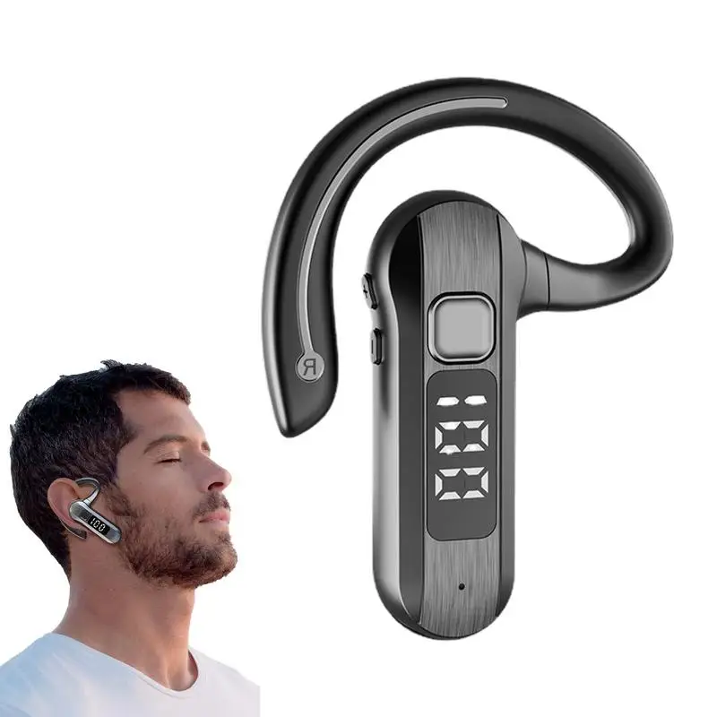 Wireless Open Ear Earphone Waterproof Wireless Single Ear Headset With Mic Long Battery Life Earpiece For Workout Sports Running