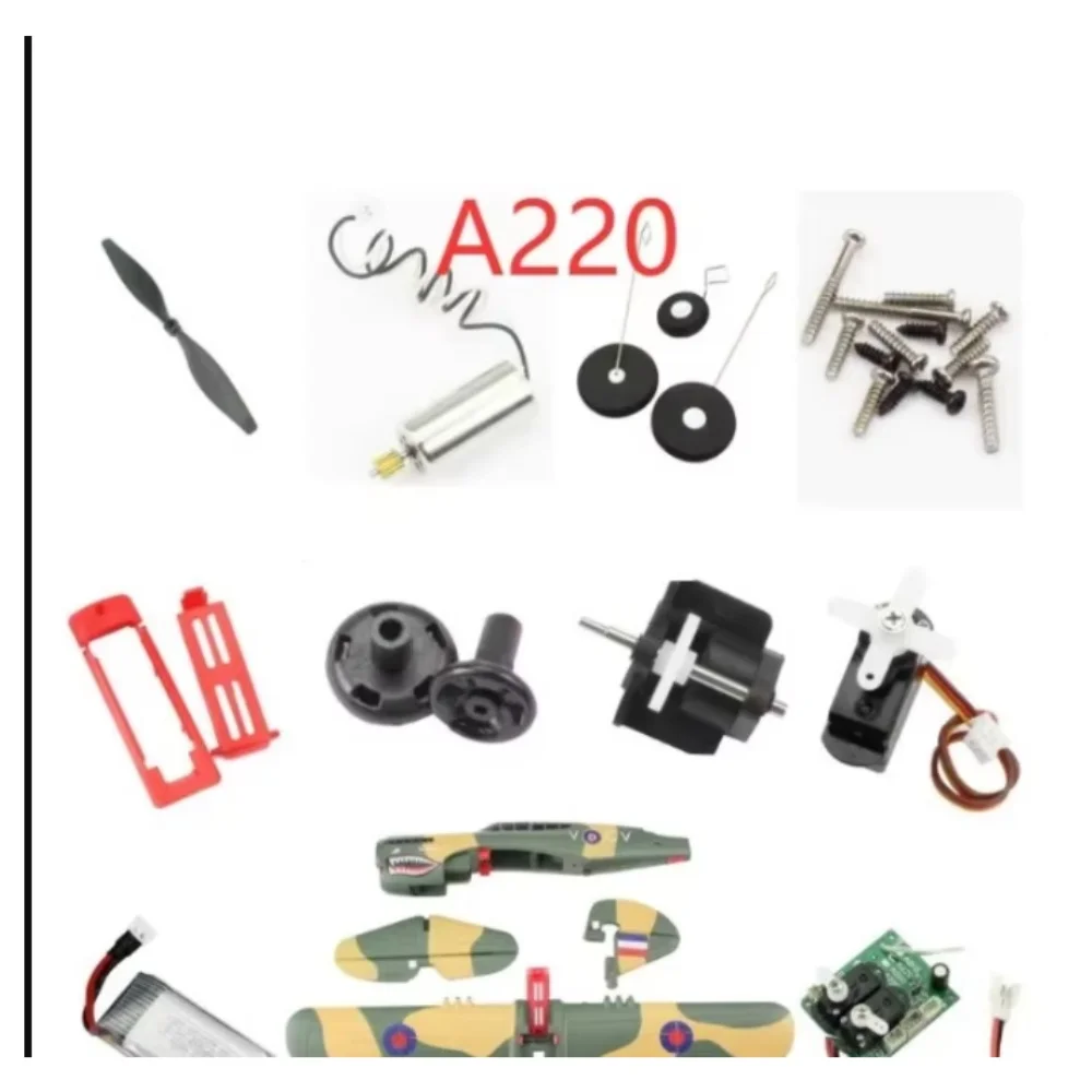 WLtoys XK A220 P40 RC Airplane Spare Parts Accessories Propeller Motor Main Board Steering Gear Fan Blade Form Frame Servo