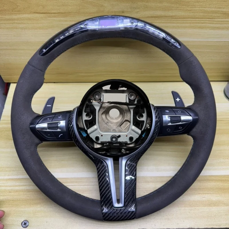 LED Car Steering Wheel Leather For BMW M Sport M3 M4 M5 F10 F20 F30 F32 F33 F36 F82 E70 E90 Steering Wheel Interior Accessories