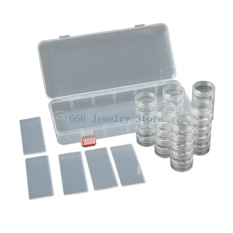 

F2TD Stackable Storage Box Clear Beads Container Plastic Storage Box Plastic Material for Jewelry Nails and Makeup