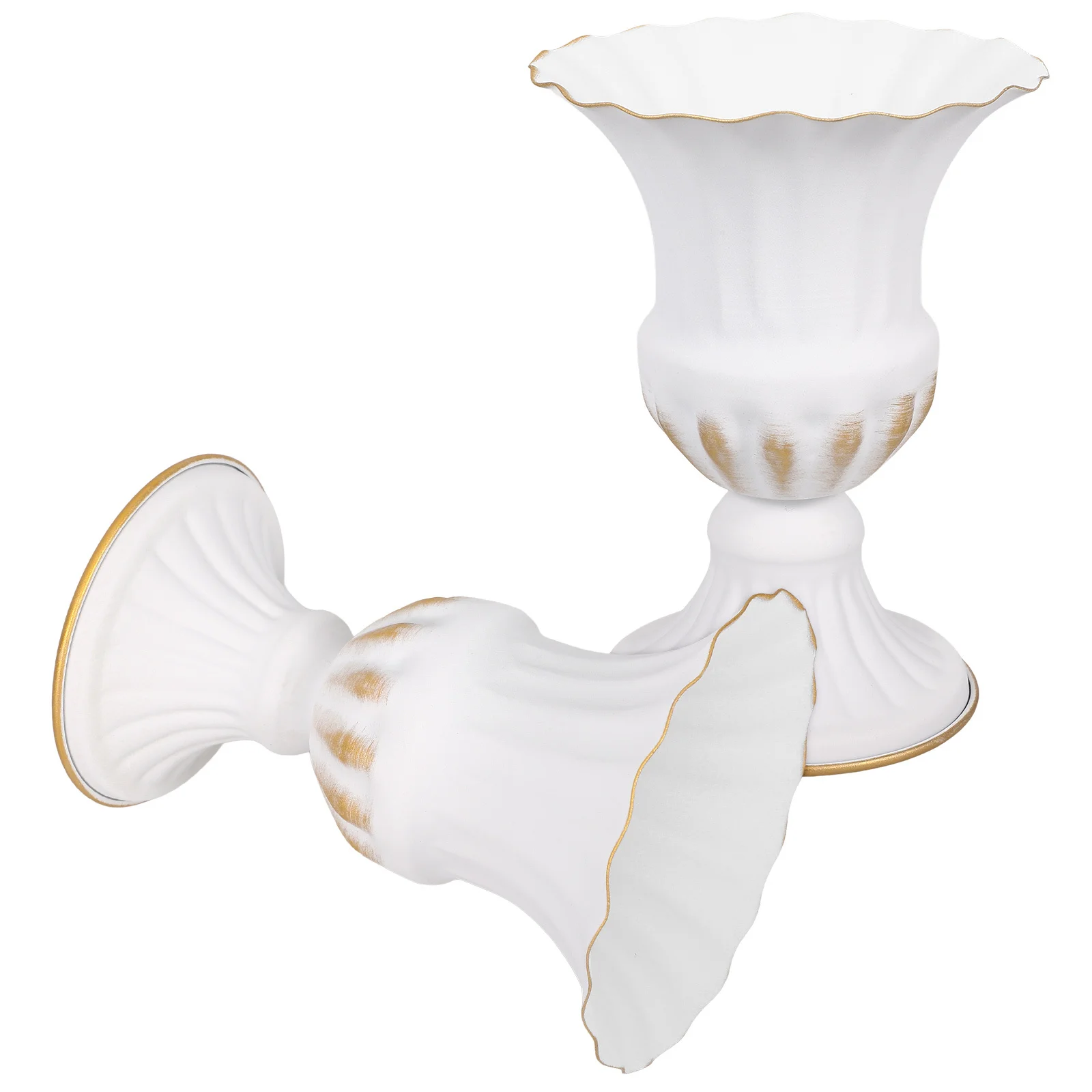 

2Pcs Cemetery Memorial Vases Iron Flower Pot Stable Base Decorative Graveyard Vase for Artificial Flowers Lawn Garden Decoration