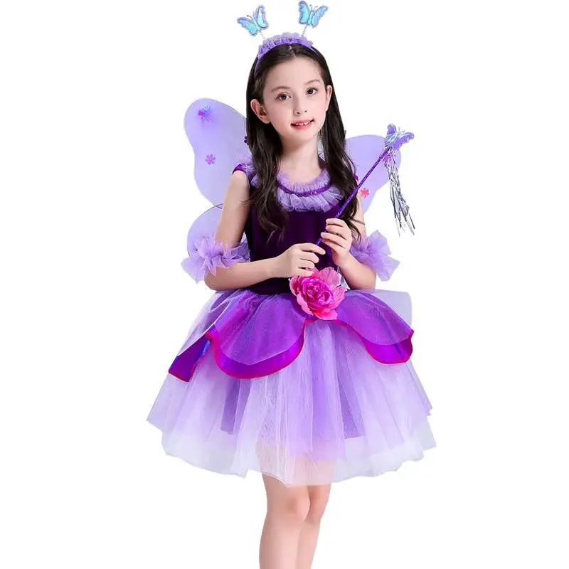 loween Children's Performance Costume Witch Girl Fairy  eup Dance Cosplay Performance Clothes Fem Toddler