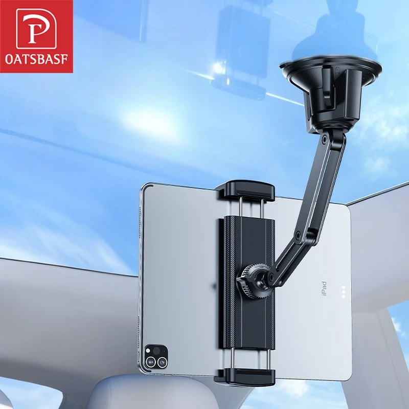 

Oatsbasf Suction Cup Tablet Holder for 4.7-12.9" Phone & Tablet Devices Angle Adjustable Clip Phone Holder Stand Wall-Mounted