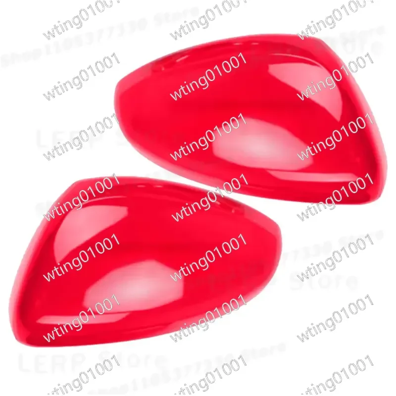 Glossy Red ABS Mirror Caps Self Adhesive Trim for Peugeot 208 2008 Citroen C3 2016-2018 Stylish Exterior Decoration