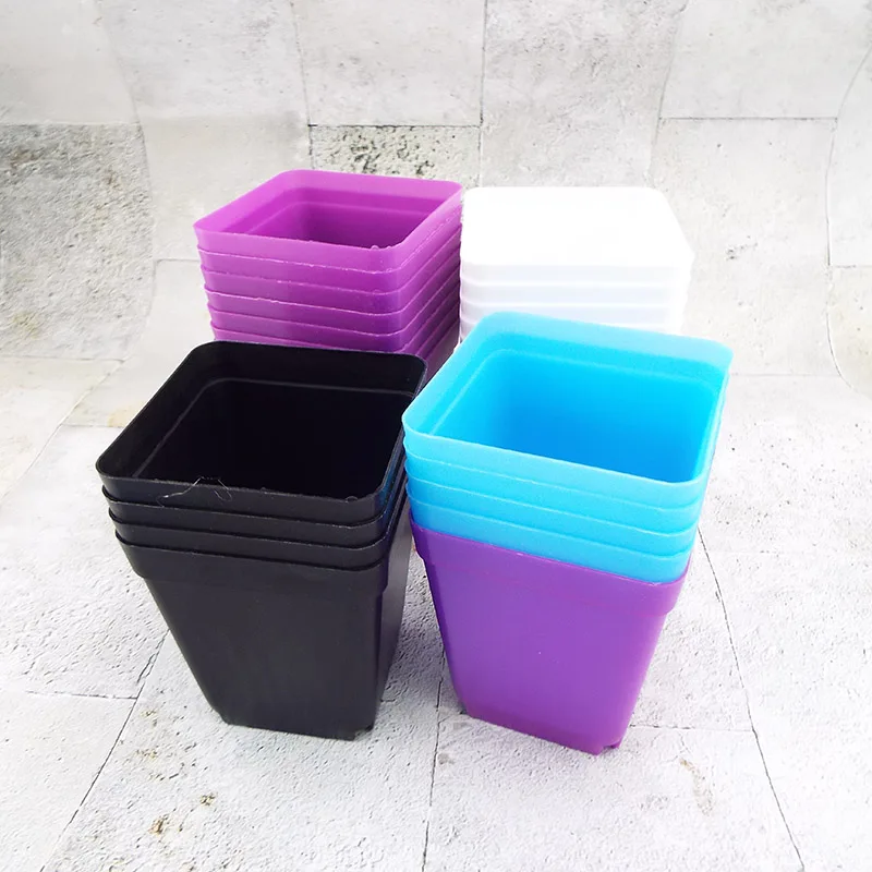 4 colors 7cm mini Plastic Flower grow Pots nursery baskets Square cup Succulent Planters Gardening Planting For Plant seed Veg