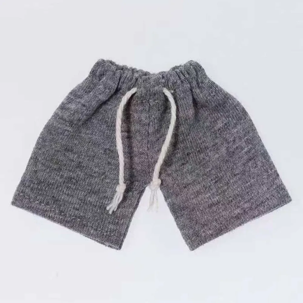 Casual Wear Doll Clothes Shorts Solid Color Elastic Waist Drawstring Knit Sweatpants Mini Short Sleeve T-shirt
