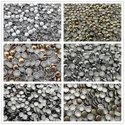 Round Metal Studs 4MM Hotfix Hot Fix Rhinestone Bags Punk Metal Beads Flatback Decorative Rivets 144Pcs Glitter Crafts