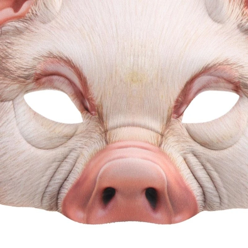 Y5GC Halloween unisex Pig Animal Half Face Eye Mask Festival Masquerade Party Fancy Cosplay Costume Dekoracja