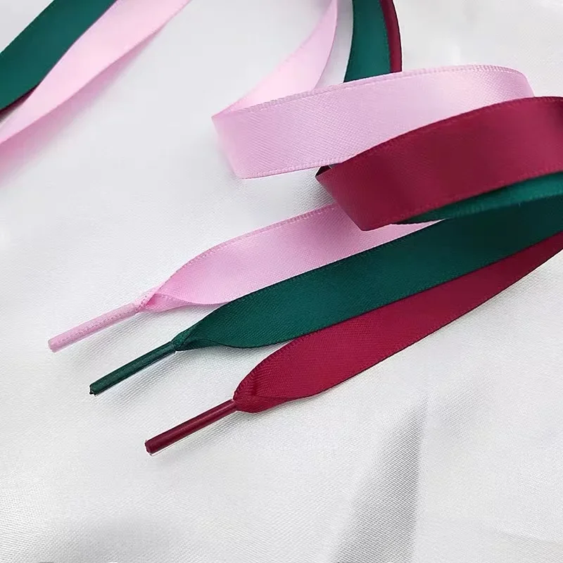 Luxury Silk Ribbon Satin Flat Shoelaces for Women Casual Shoe Laces Sneakers Boots Decorative Women's Shoestrings image 4
