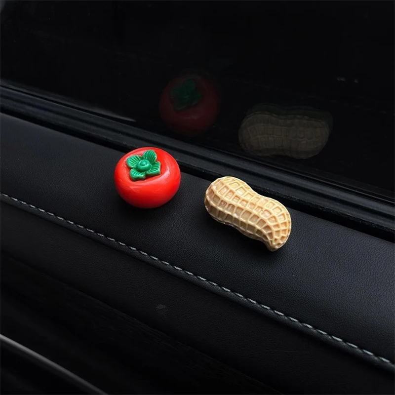 New Good Things Happen Car Ornaments Center Console Cartoon Persimmon Peanut Car Display Screen Decorative Stickers