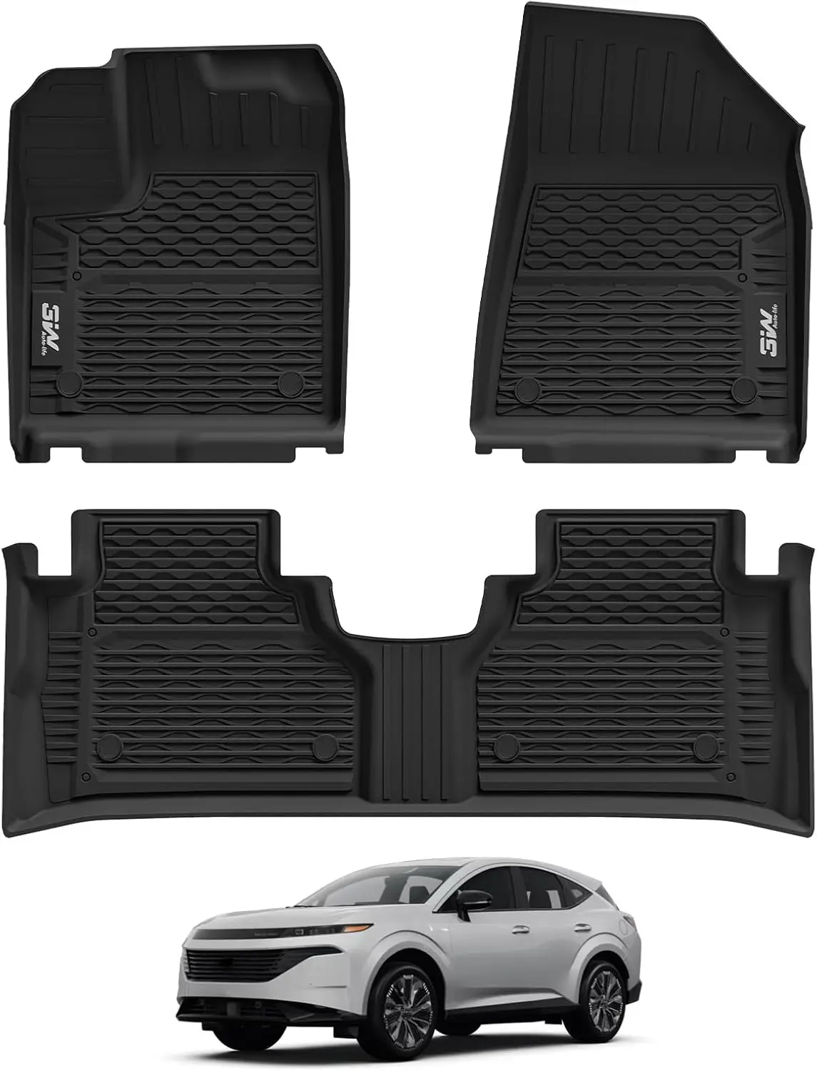 

Custom Fit All Weather TPE Floor Mats for Nissan Murano 2025-2026, Heavy Duty 1st & 2nd Row Car Mats in Black