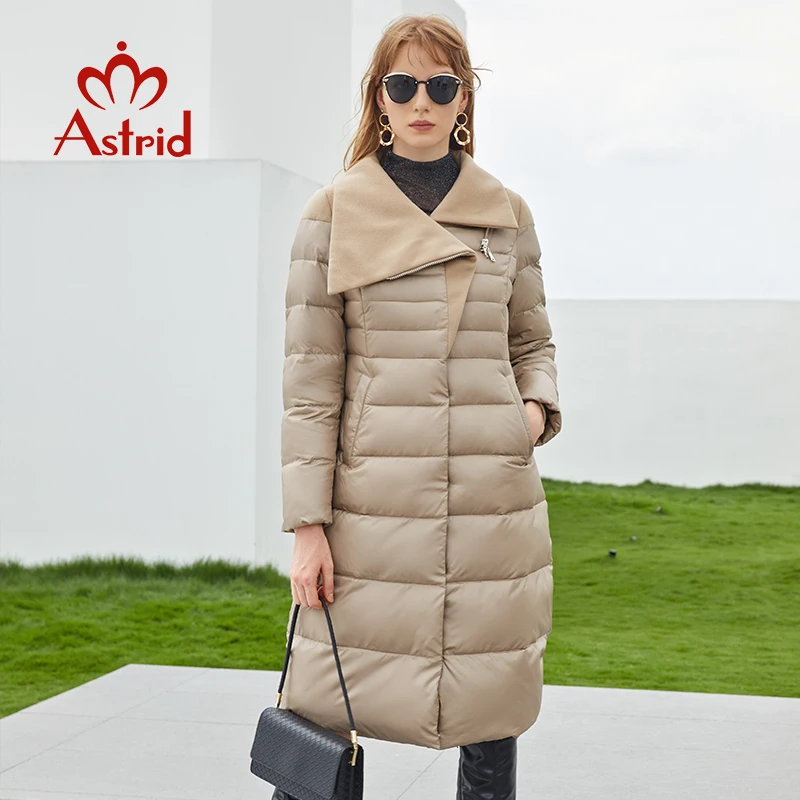 Astrid 2022 winter women's jackets Simple Slim long style Classic diagonal placket design parka Female fashion clothing ZR-7322