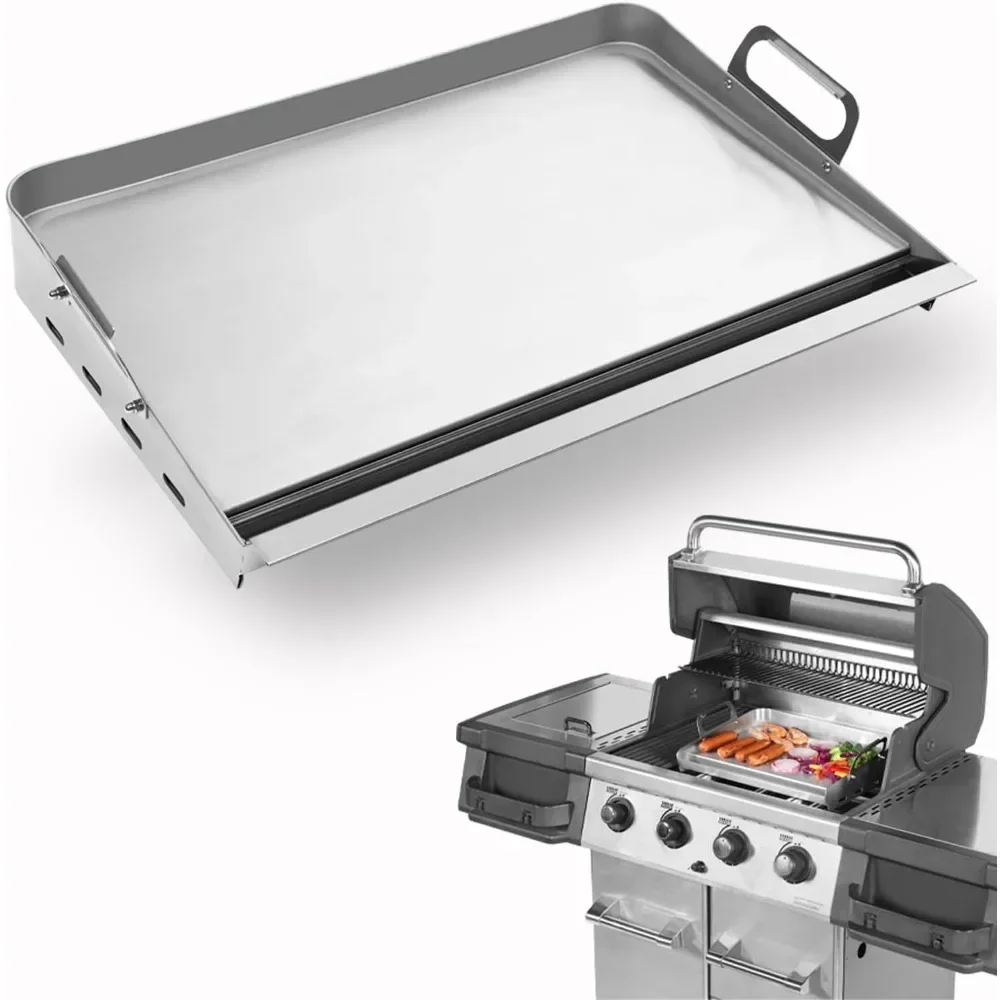 Griddle for Gas Grill, Flat Top Grill with Removable Grease Tray, 23