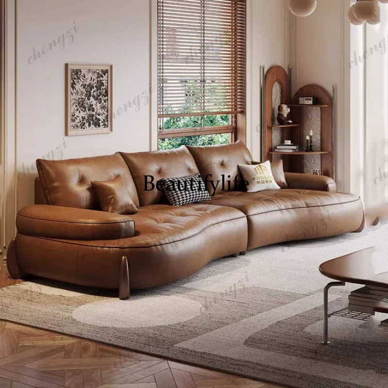 

Lounge Leather Couch Wohnzimmer Furniture Home European U Shape Living Room Sofas Glamour Filler L Shape Modern Puffs Sofas