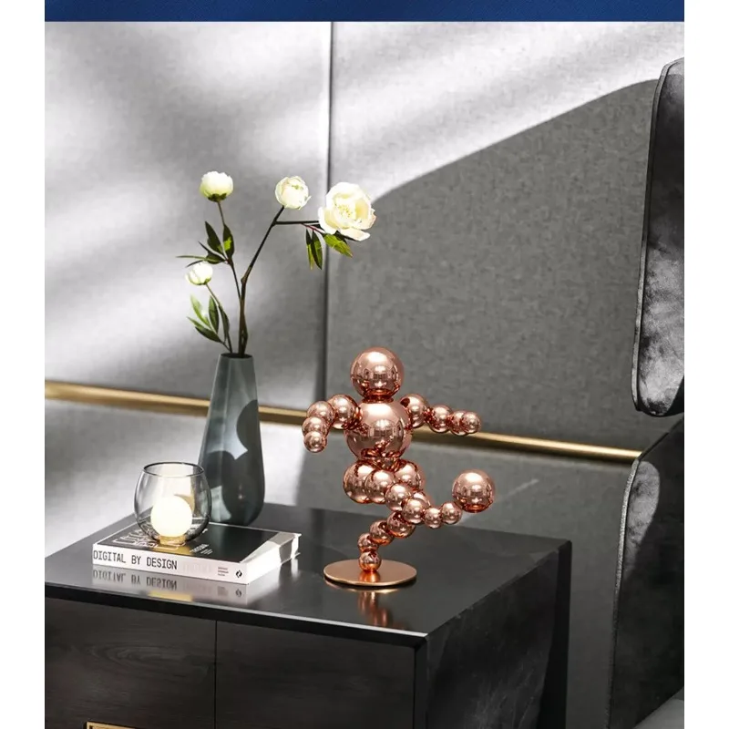 Stainless steel living room decorative ornaments, high-end niche office furnishings, football decorative gifts