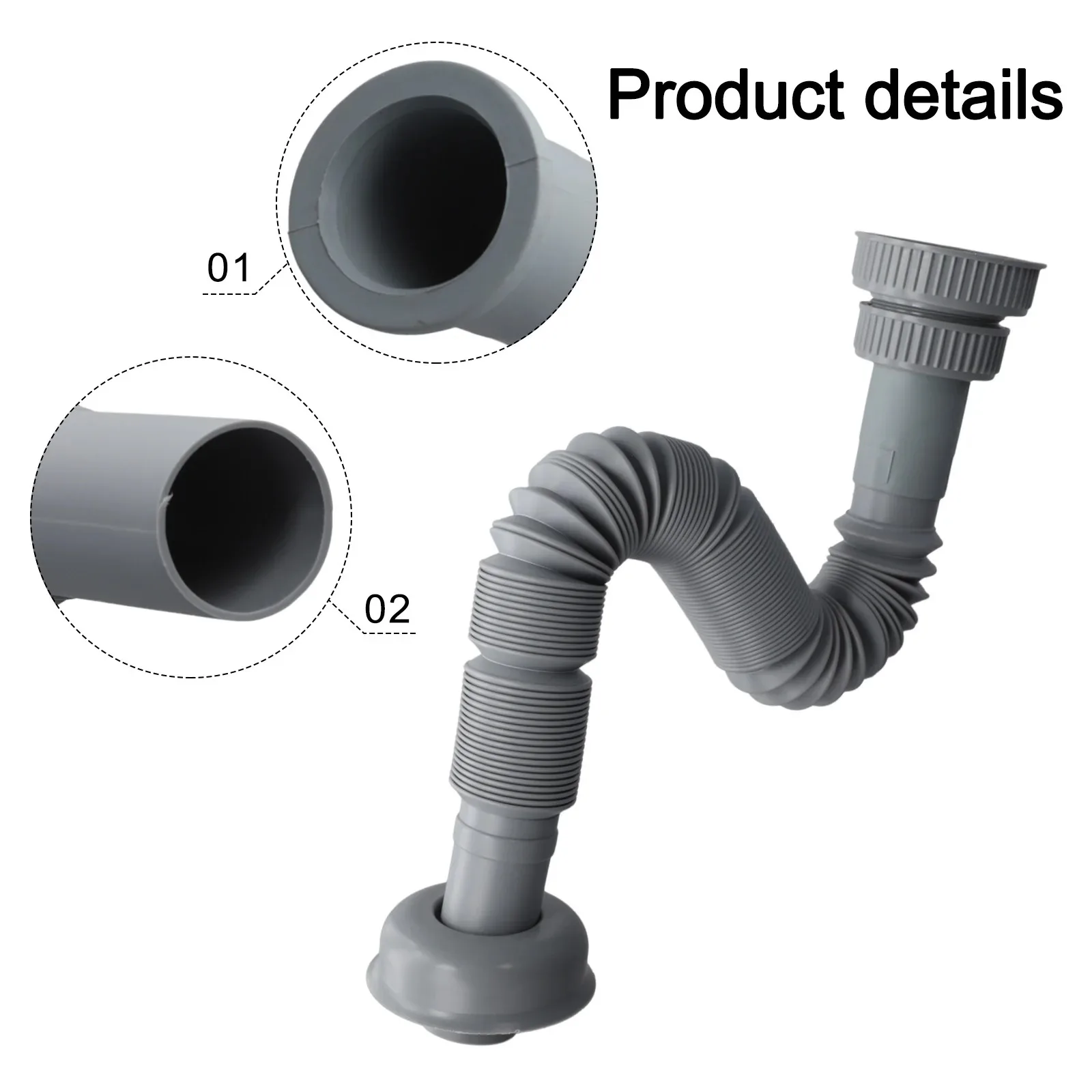 1 Set Kitchen Sink Drain Pipe Expandable Connecting Hose Suitable 32/45/56mm Interface Wash Basin Sewer Drainer Accessories
