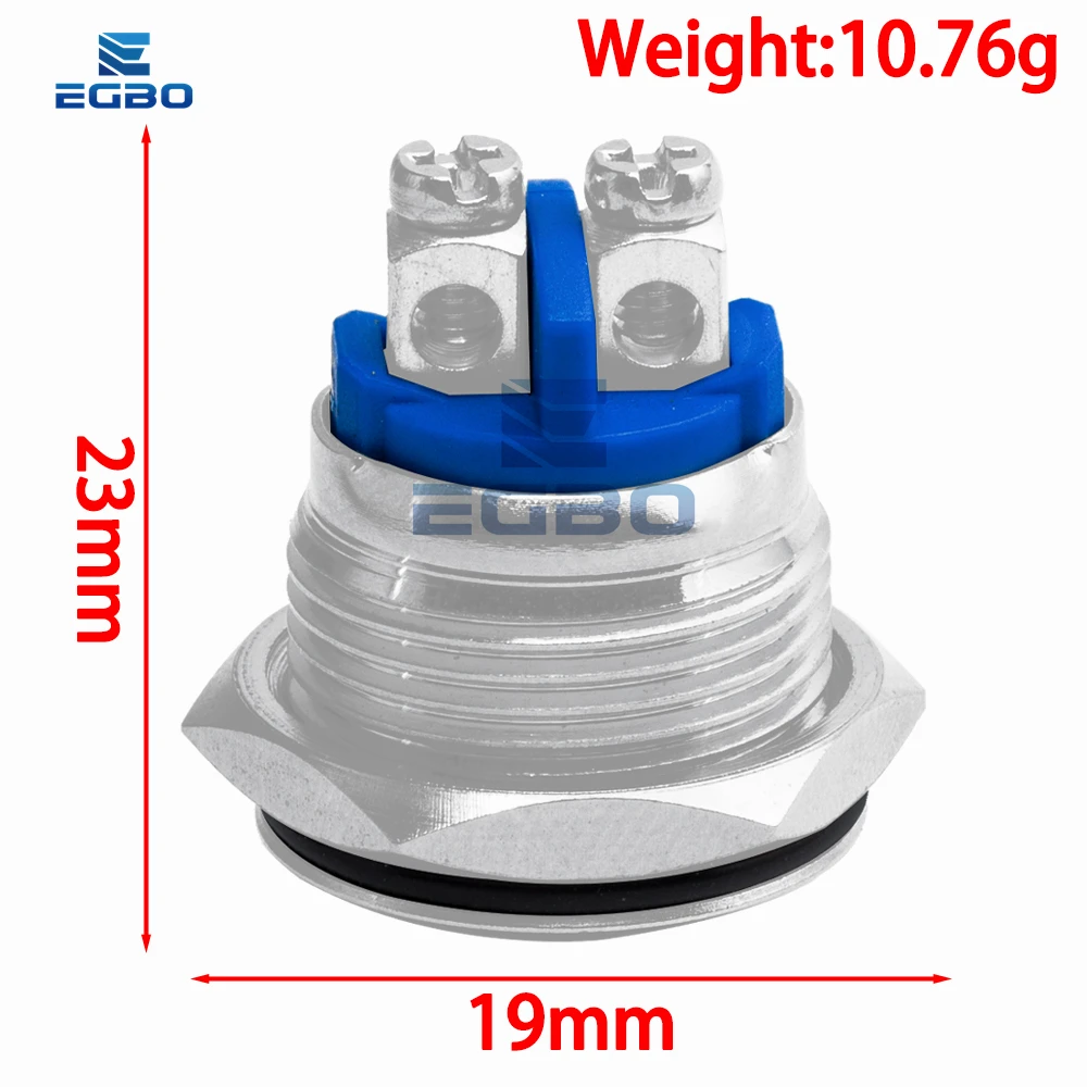 1~5PCS 16mm metal push button waterproof nickel plated brass button switch press button reset 1NO high round momentary 16GT.F.L