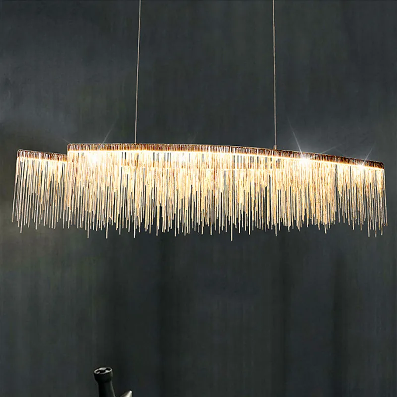 Nordic circle chandelier Indoor Modern Round tassel chandelier for Home Living room bedroom Minimalism house lighting fixtures