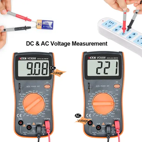 9208 High-Precision Digital Multimeter Built-In Double Fuse Separate Capacitor Jack 1000V 10A 1999 Capacitance Resistance Tester