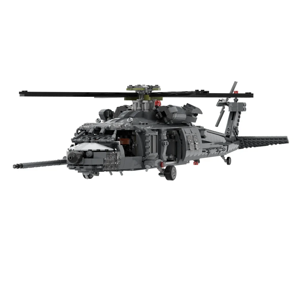 MOC เฮลิคอปเตอร์ต่อสู้ทหาร MH-60L Pave Hawk Building Block ชุดดัดแปลง Power เครื่องบินกู้ภัยอิฐของเล่นสําหรับของขวัญเด็ก