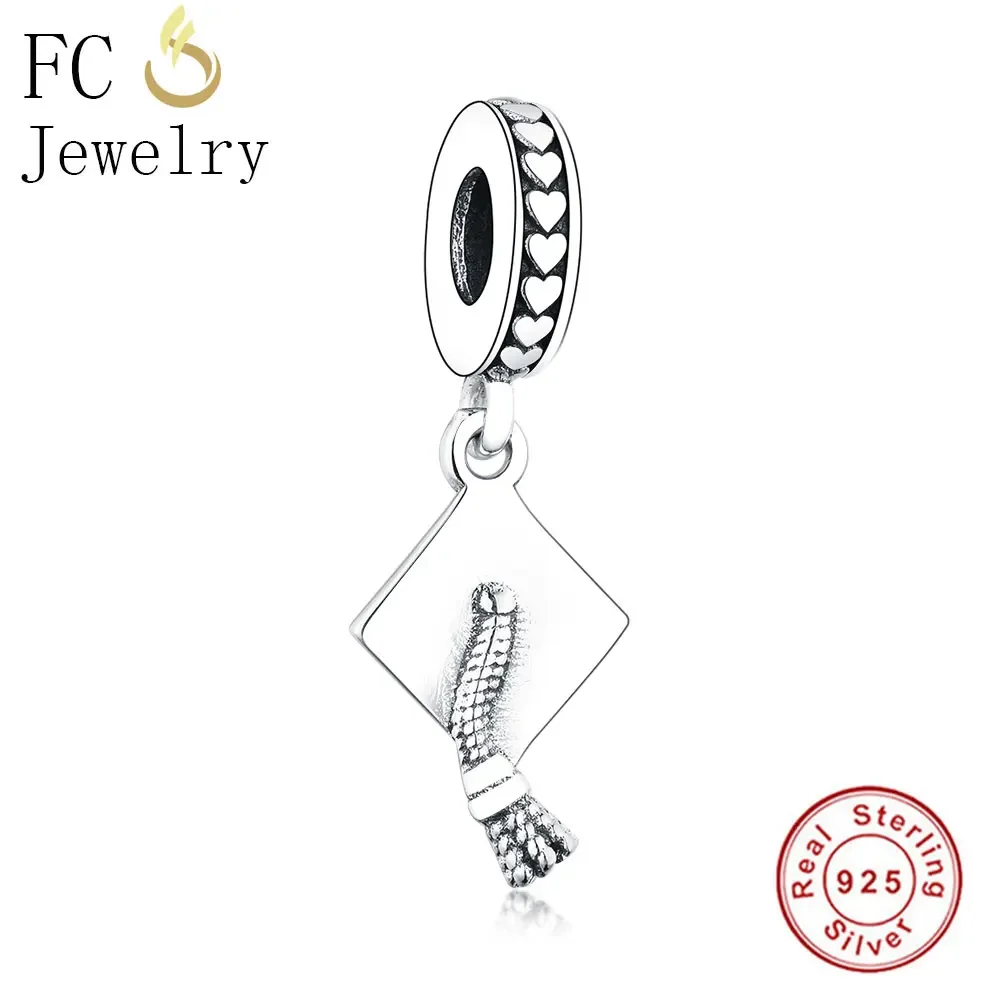 FC Jewelry Fit Original Brand Charms Bracelet 925 Sterling Silver Graduation Doctorial Hat Beads For Making Boy Girl Berloque