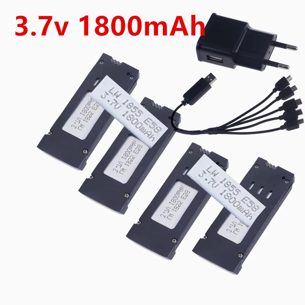 For E58 JY019 Universal Model Aircraft Batteries 3.7V1800mAh Remote Control Aerial Four Axis Folding Drone Lithium Battery
