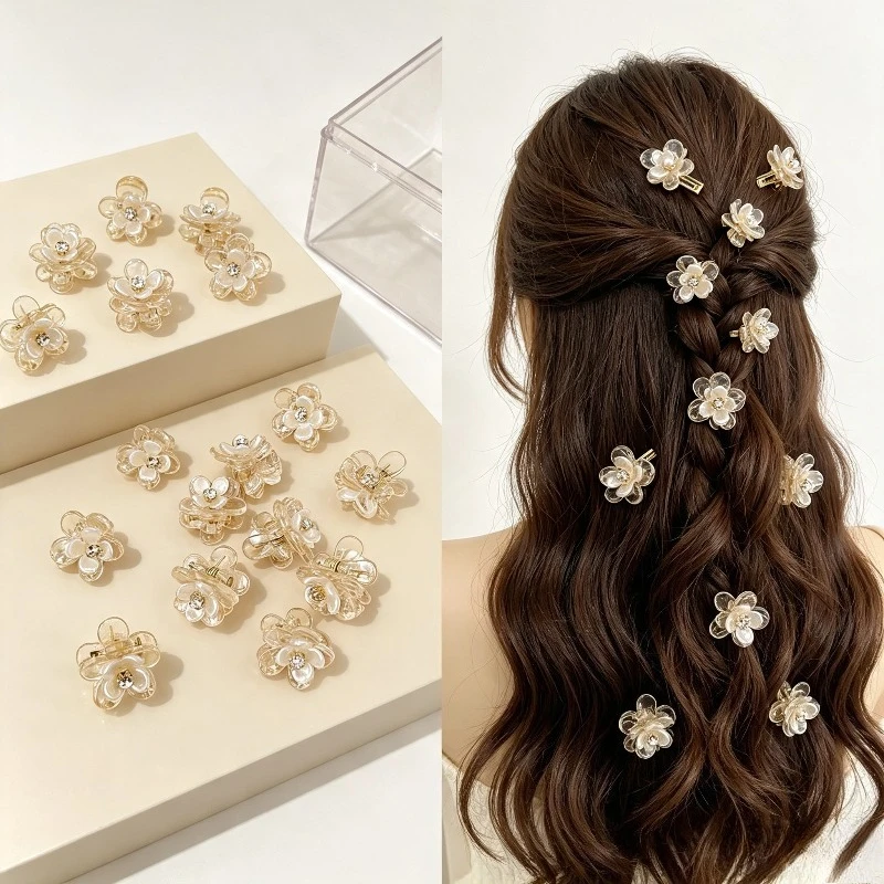 8pcs/set Flowers Hairpin Claw Hair Clip for Girls Hair Pin Children Girls Women Forehead Bangs Hair Accessories Headwear