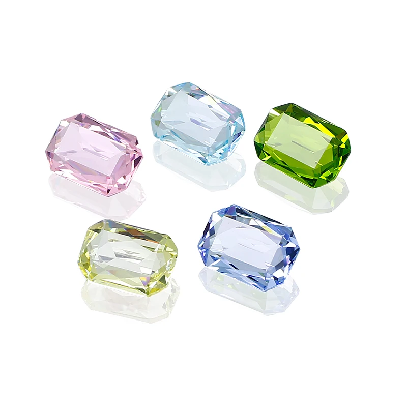 5Pcs Transparent  Rectangular Octagon Nail Crystal  Decoration for women\'s Clothing and Beads for Needlework DIY