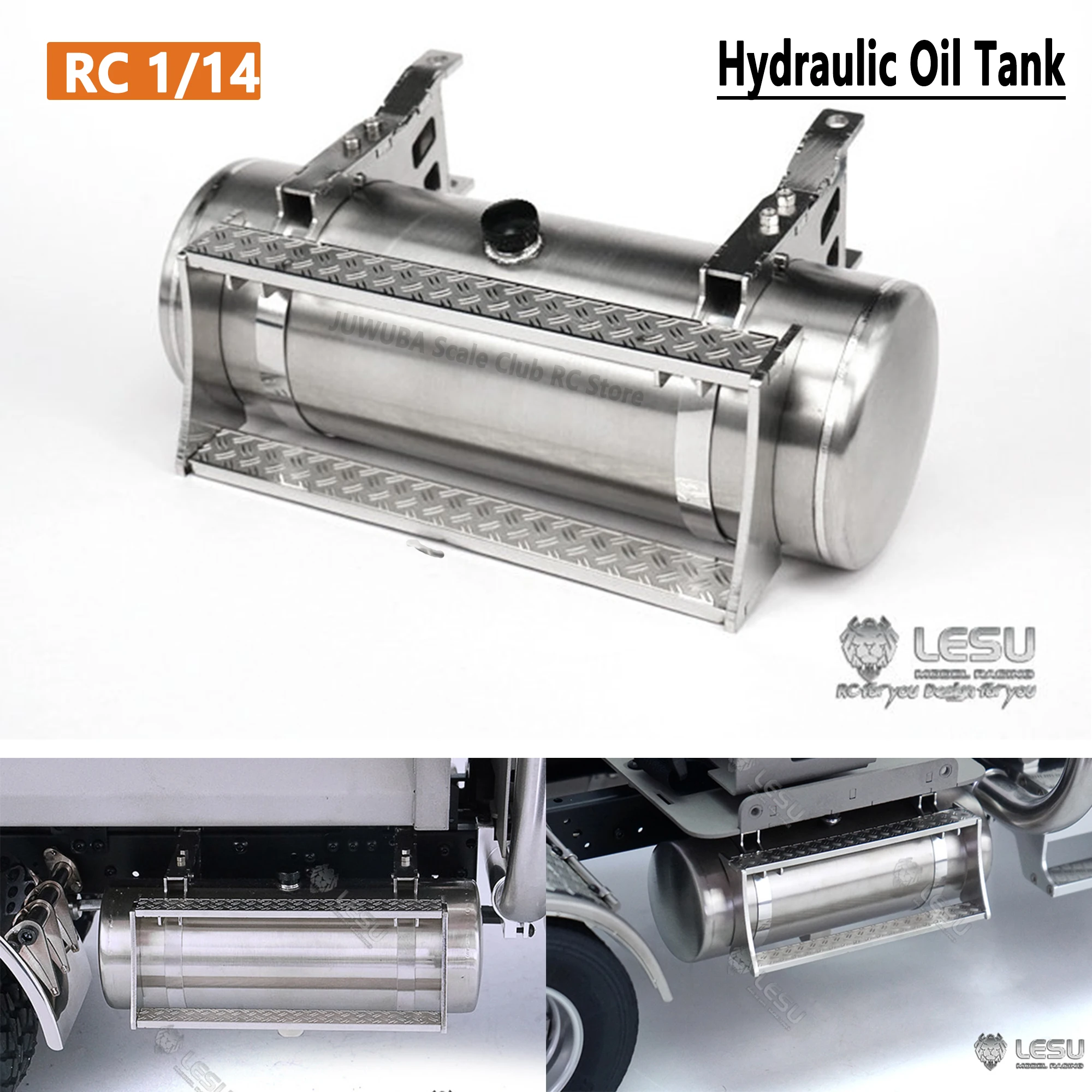 LESU Metall-Rundtank für Hydrauliköl, Zubehör GW-K006 für 1/14 Tamiya RC Traktor-LKW King Hauler Globe Liner Auto-Teile Spielzeug