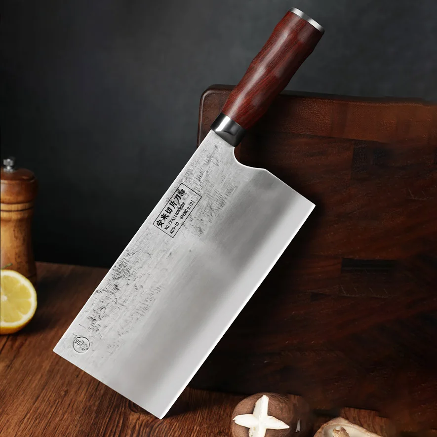 

8-дюймовый нож для нарезки AUS-10, стальное лезвие, деревянная ручка, нож для нарезки овощей, нож для мяса, профессиональный кухонный нож, Китай Messer