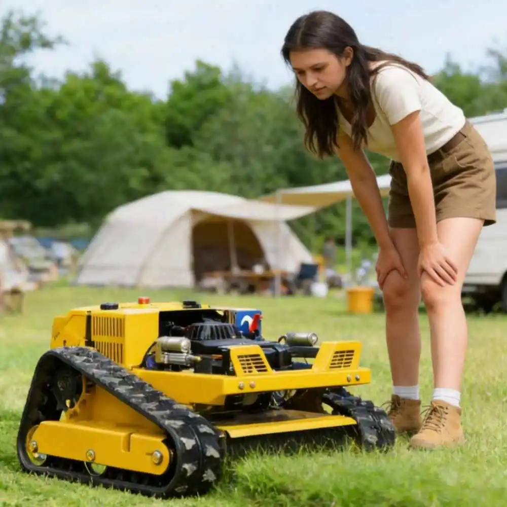 Customization Small Self-Propelled Lawn Mower Tracked Lawn Mower  Lawn All-Terrain Garden Remote
