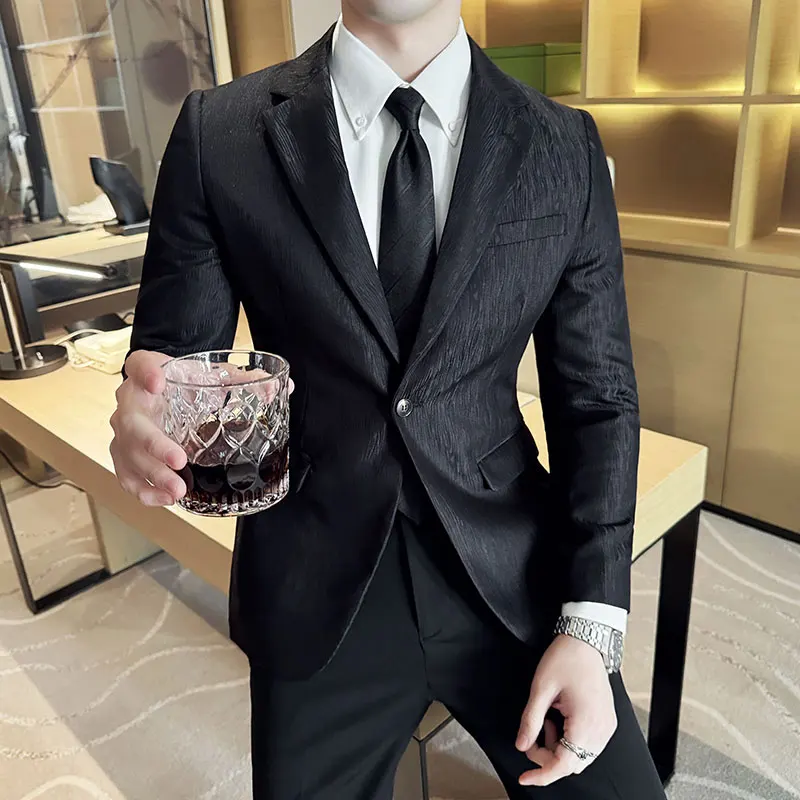 Luxury British Style Suit Jacket Men Fashion Casual Business Blazers High-quality Banquet Party Wedding Groom Dress Coats M-4XL