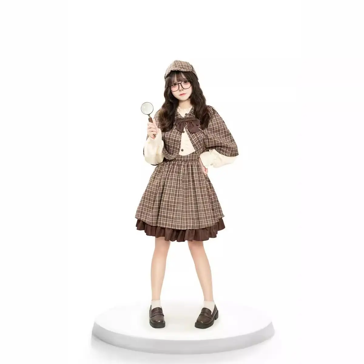 loween erlo Holmes Cosplay Detective Costume Women's Role Performance Outfit Briti Sle Mother-Daughter Matching