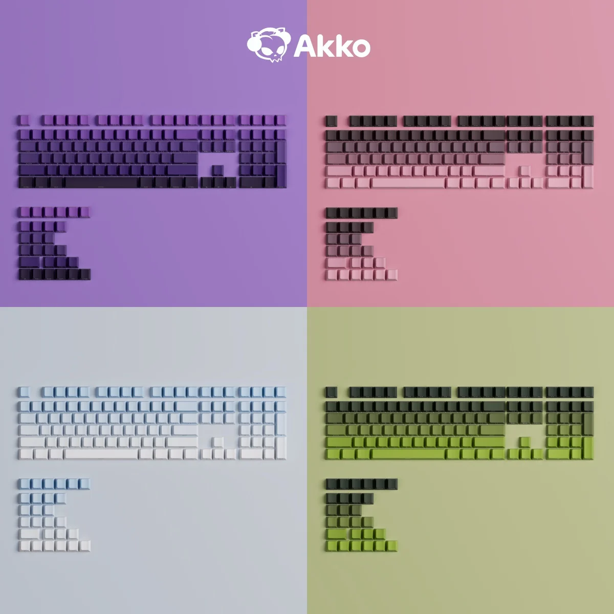 Akko Side Printed Gradient Keycap Set Cherry Profile Double Shot PBT 135-Key Keycaps for MX Switches Gamer Mechanical Keyboard