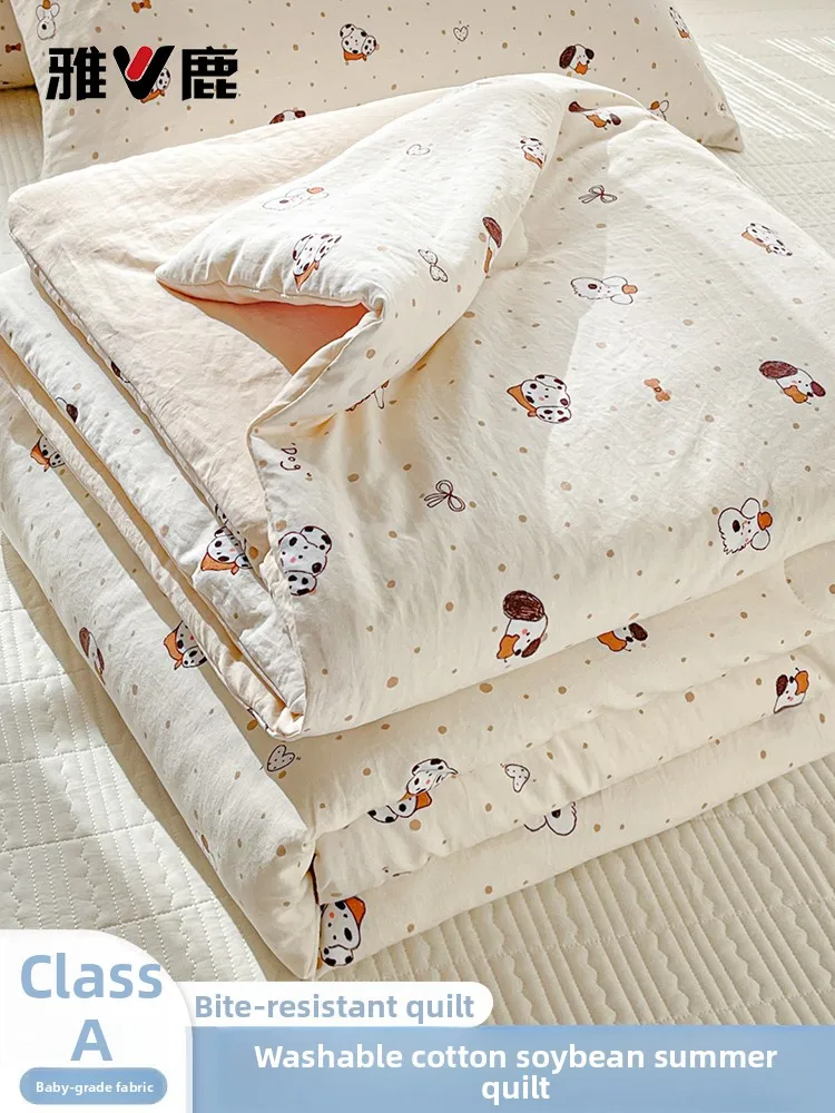 

Одеяло Yaluxia из соевого волокна для лета, машинная стирка, легкое, для кондиционированных помещений, для общежитий, весна-осень