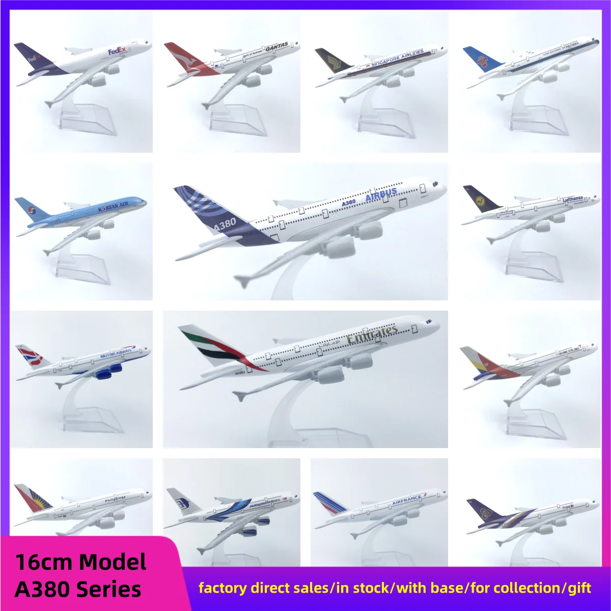 

1 400 модель самолетов серии A380, реплика самолета, модель самолета из металлического сплава, сборный подарок авиационных игрушечных самолетов