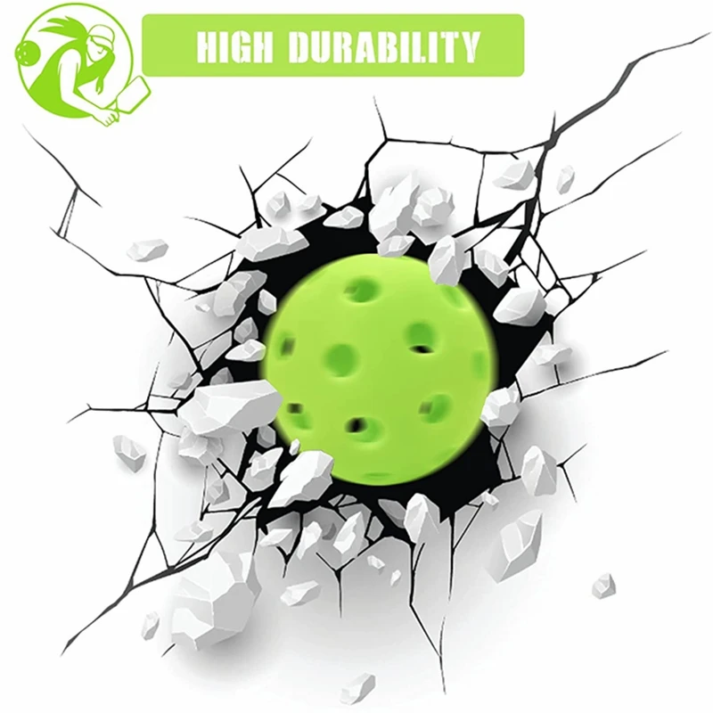 Outdoor Pickleball Balls, 40 Holes for Pickleball Sport, High-Vis Optic Pickleballs, USAPA Standard Training Picklball