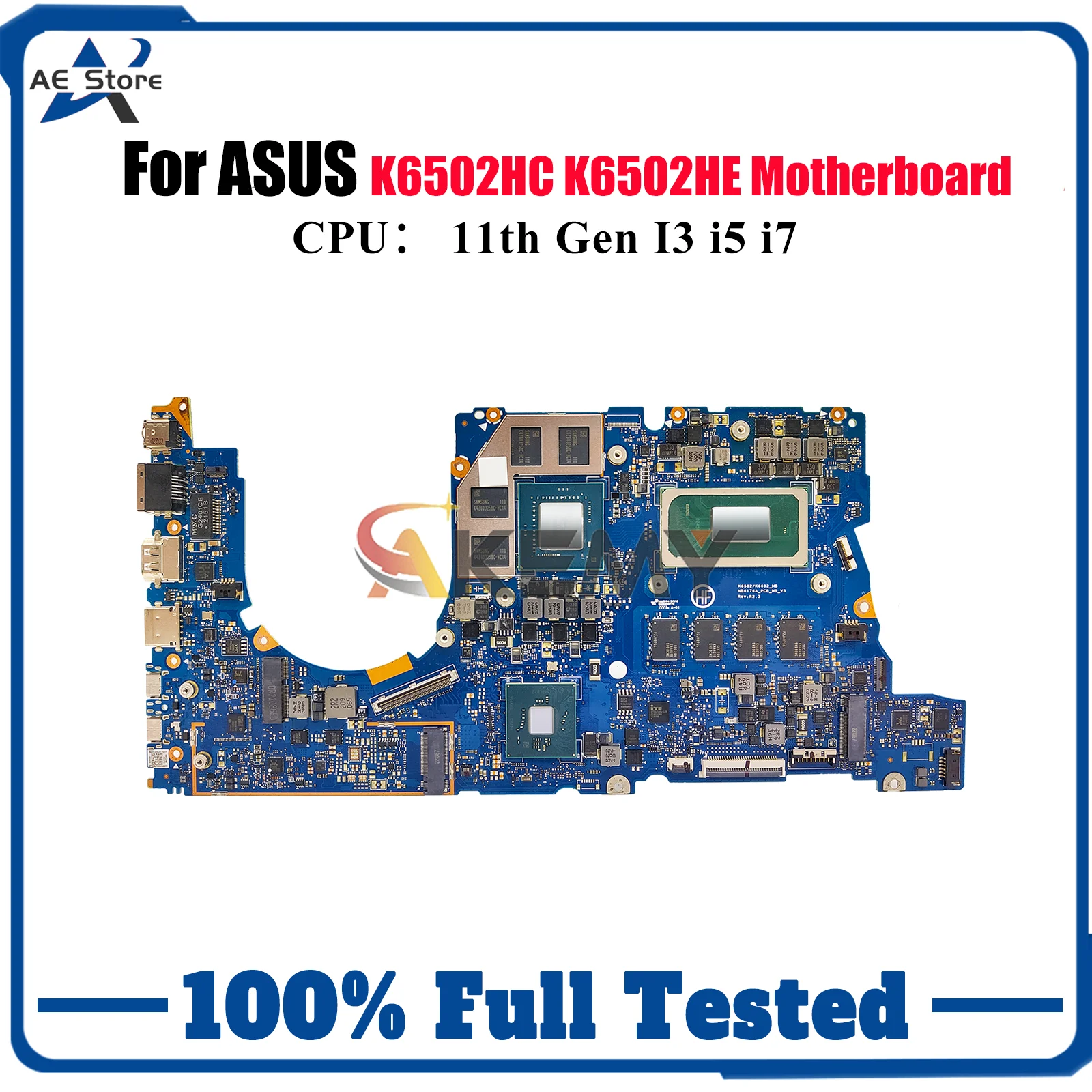 

K6502HC Материнская плата для ноутбука ASUS TUF Gaming K6502HE K6502H K6502HC Материнская плата с процессором 11-го поколения I3 i5 i7 100% тест, быстрая доставка