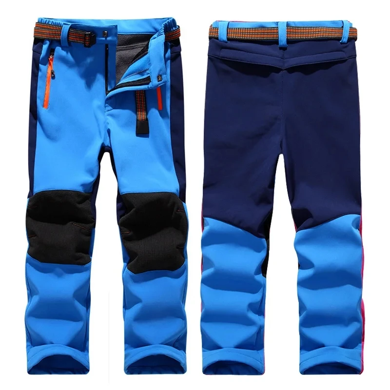 new spring windproof waterproof children outdoor kids pants boys girls soft shell pants warm teens climbing pants sweatpants