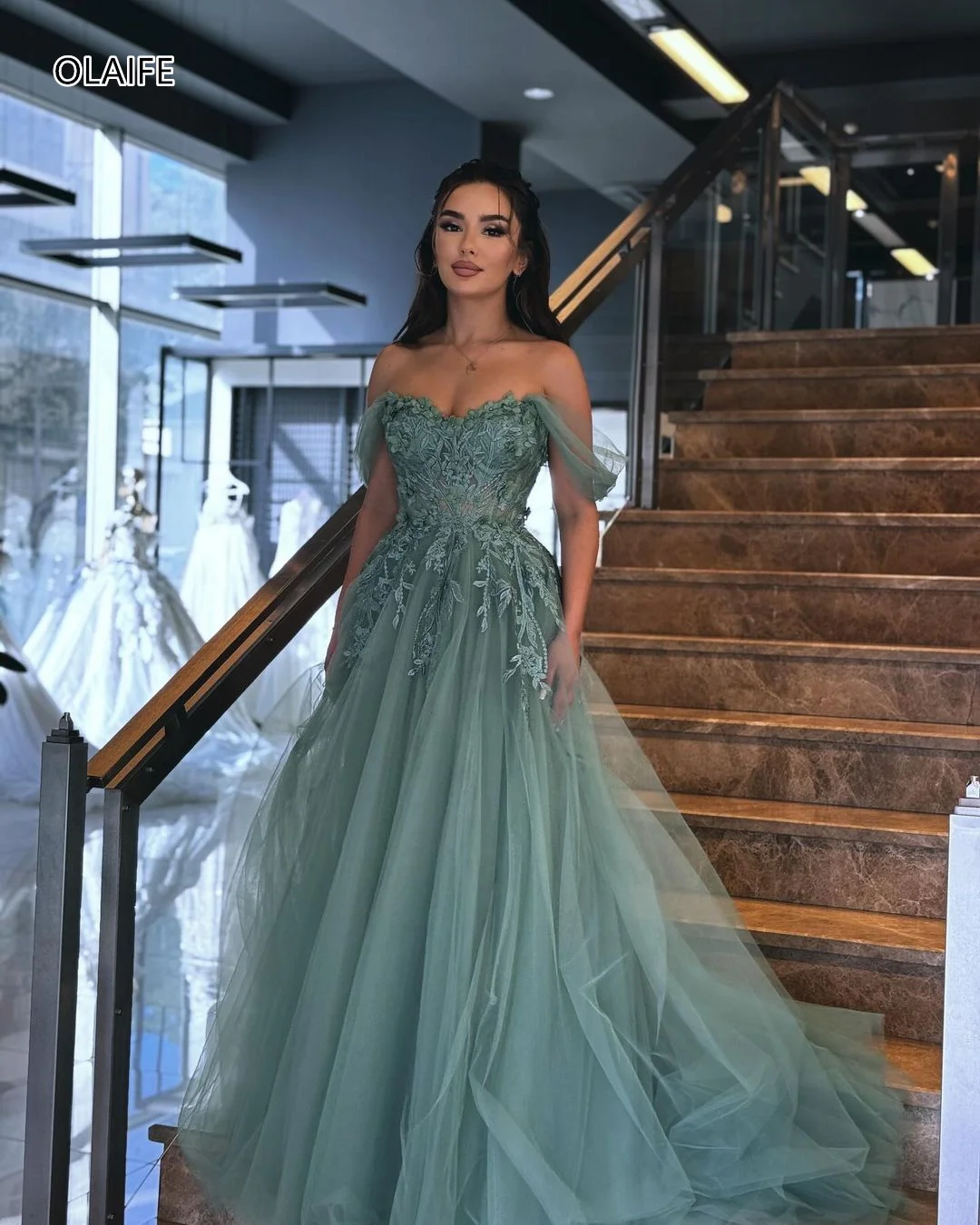 Luksusowe sukienki wieczorowe z aplikacjami A Line Princess Prom Dress Maxi Dress vestidos de fiesta فساتين levenن esaبات Wee