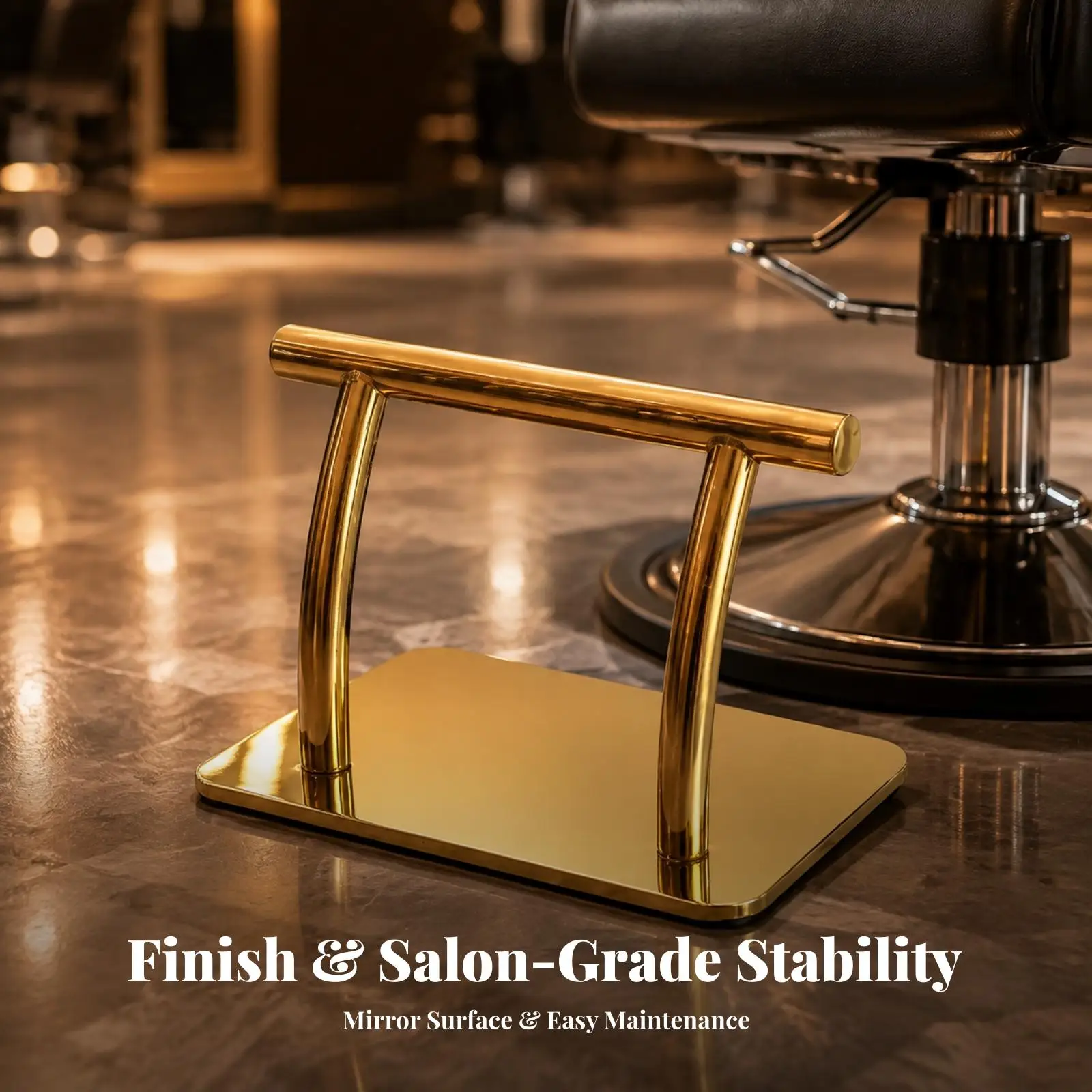 Stainless Steel Salon Chair Foot Rest Replacement Hairdresser Footrest for Beauty Studio Client Feet Support