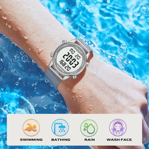 Imagen 2 del producto Hearkent-relojes podómetro deportivos para mujer, contador de pasos, relojes digitales, rastreador de kilometraje de calorías, resistente al agua hasta 30M para caminar y correr