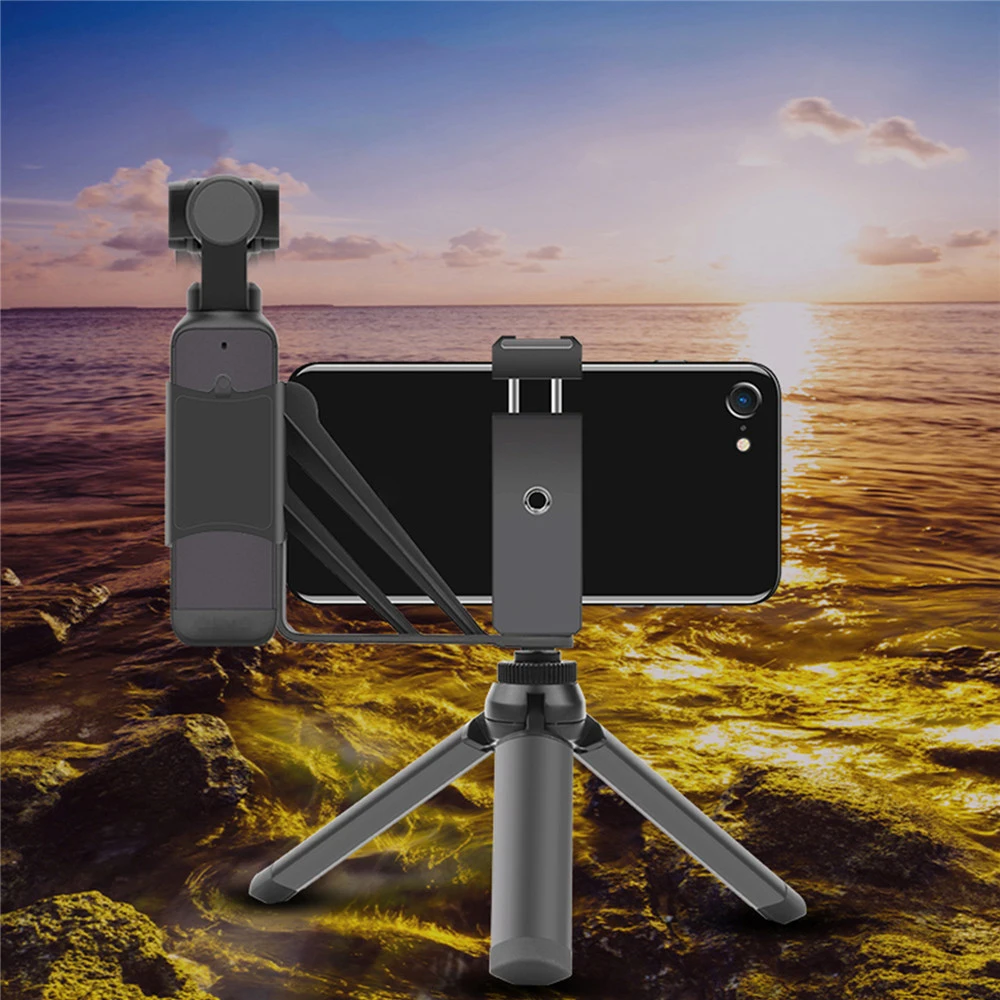 

for Pocket 2 Handheld Gimbal Camera Handheld Phone Holder Support Tripod with Cold Shoe 1/4” Screw Fixed Mounting Gimbal Bracket